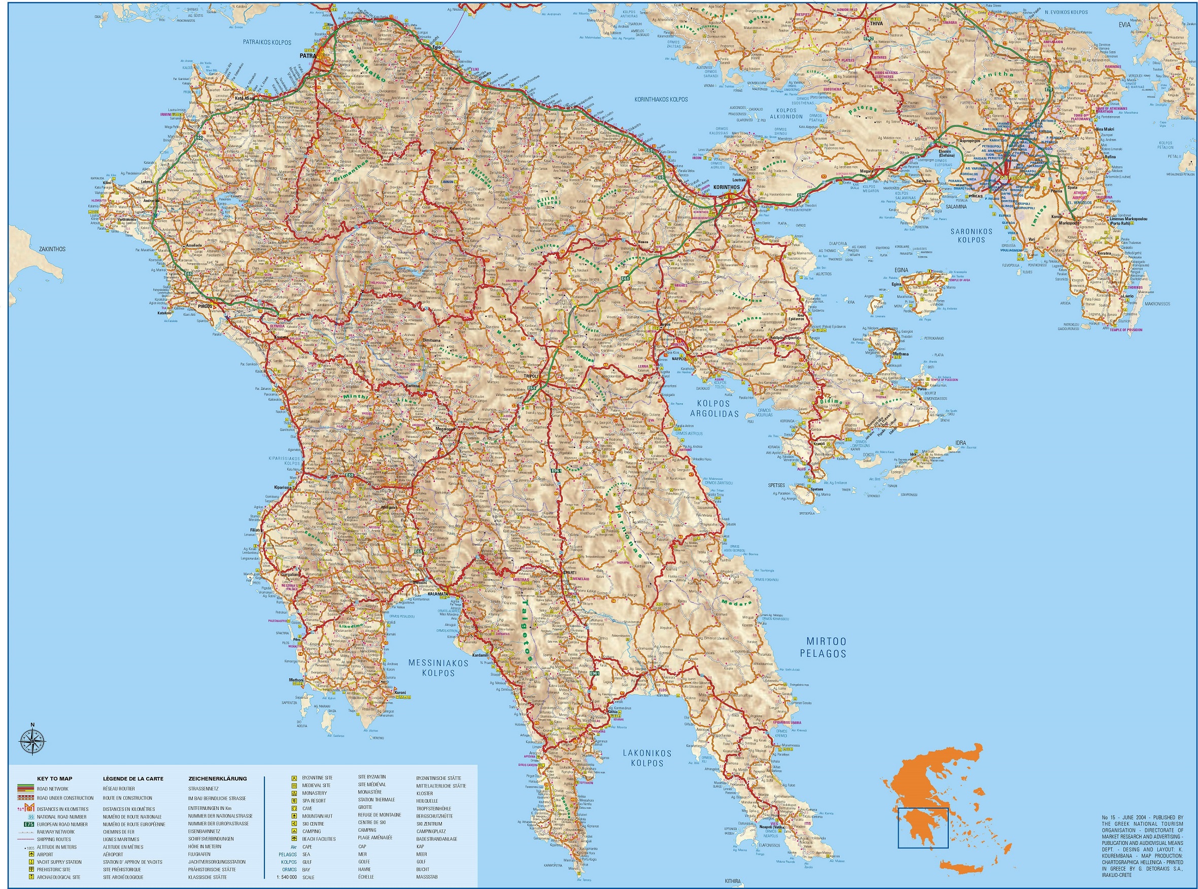peloponesse map